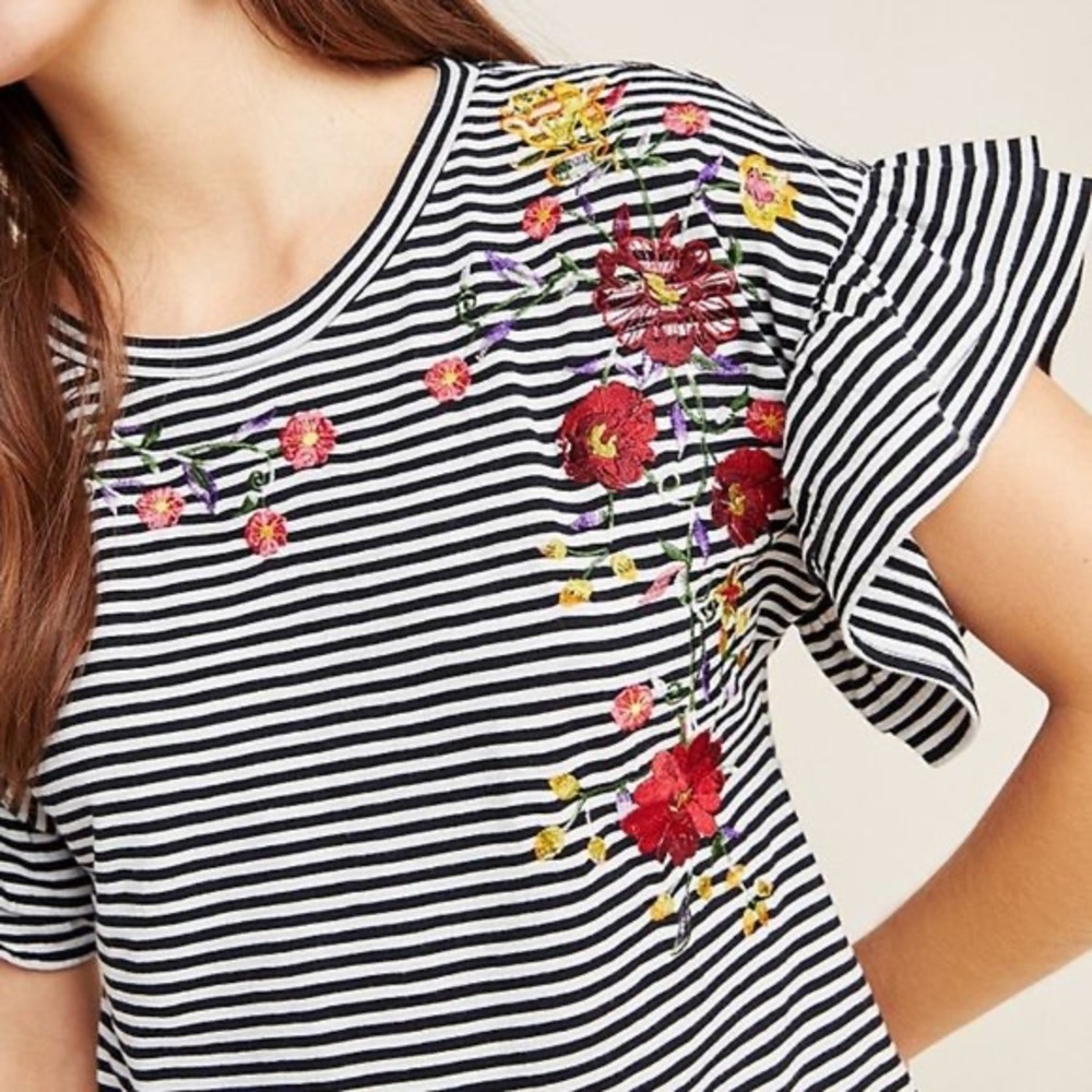 NWOT Anthropologie sample T-shirt eze sur mer brand